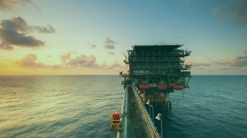 Oil rig at sea