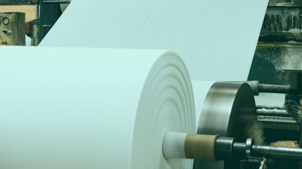 Paper on an industrial size roll